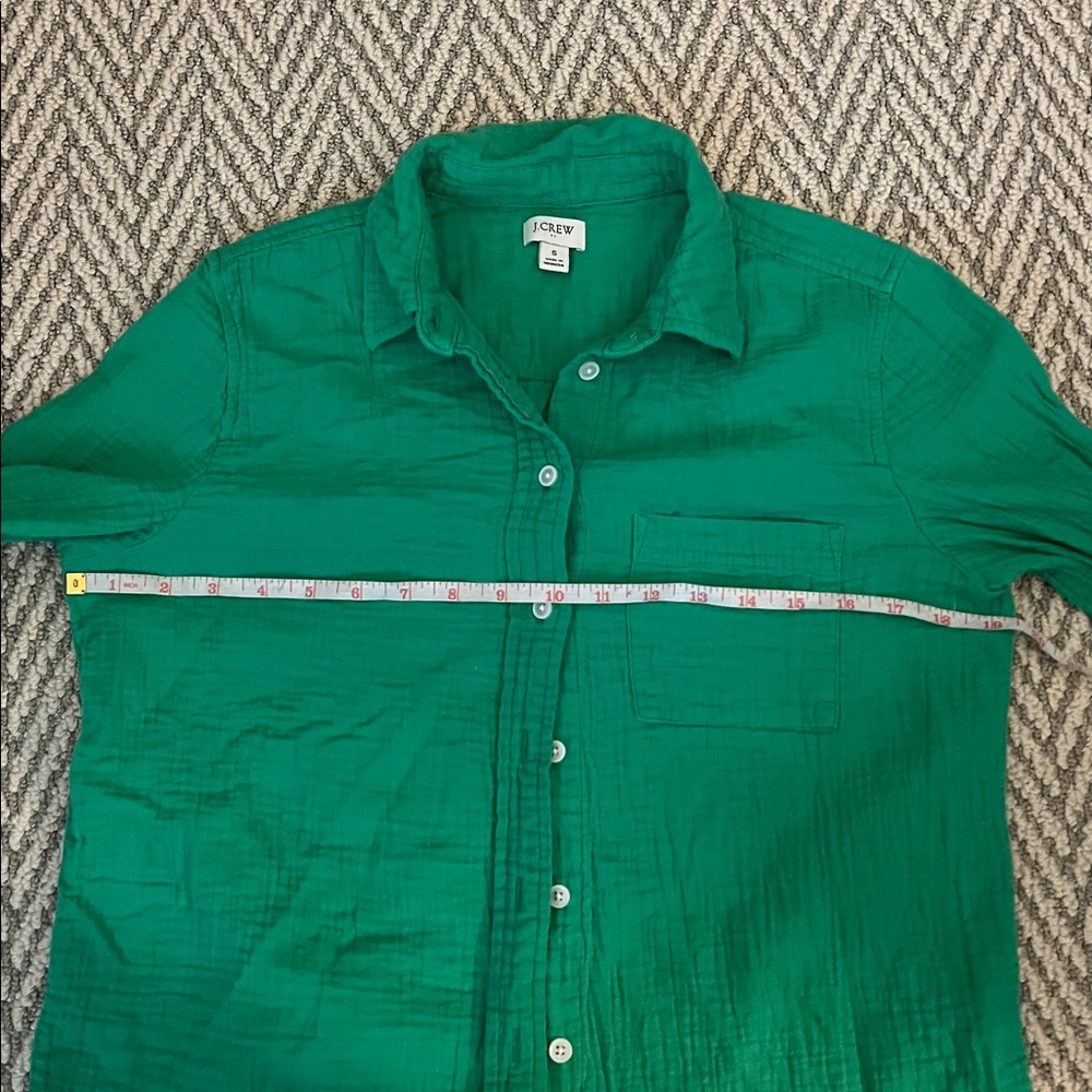J. Crew Vibrant Green Casual Shirt - Picture 5 of 6